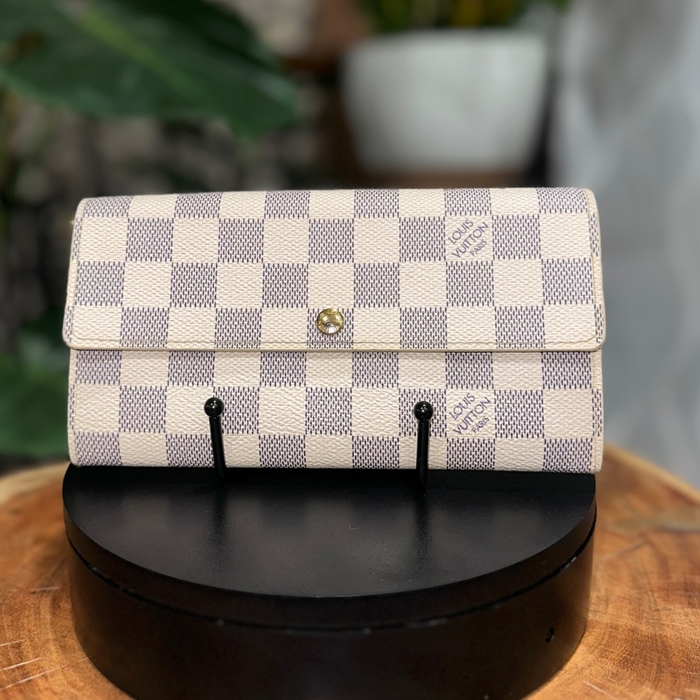 Authentic Louis Vuitton Damier Azur Long Sarah Wallet with LV Dust bag & box - Picture 3 of 10